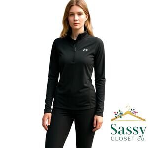 Under Armour Black Quarter‑Zip HeatGear Running Training Top Women’s S